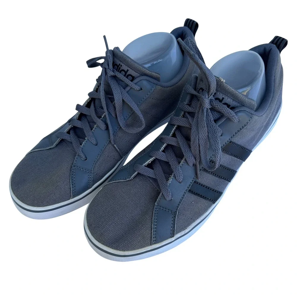 Adidas Neo Daily Mens Grey‎ Canvas Low Top Sneakers AW4592 Sz 10 Grey Streetwear